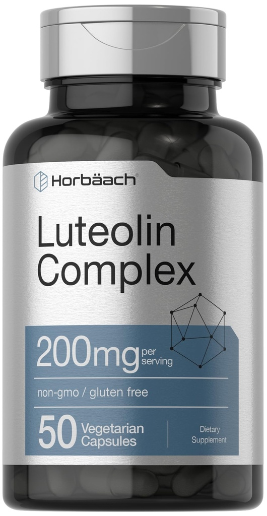 Horbäach Luteolin Complex תוסף עם Rutin | 50 קפסולות | Vegetarian, non-GMO & Gluten Flavonoid Formula