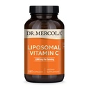 Dr. Mercola Liposomal ויטמין C - Brain, Heart, Eye & Immune Support - מספק 1,000 מ"ג של ויטמין C - Non-GMO, Gluten-Free & Soy-Free - 180 קפסולות (90 משרתים)