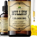 HerBALICIOUS Mullein Drops for Lungs - אורגני Lung Cleanse תוסף עם Mallein Leaf Extract (Verbasus) - טבעוני, non-GMO פורמולה - 4 Fl Oz