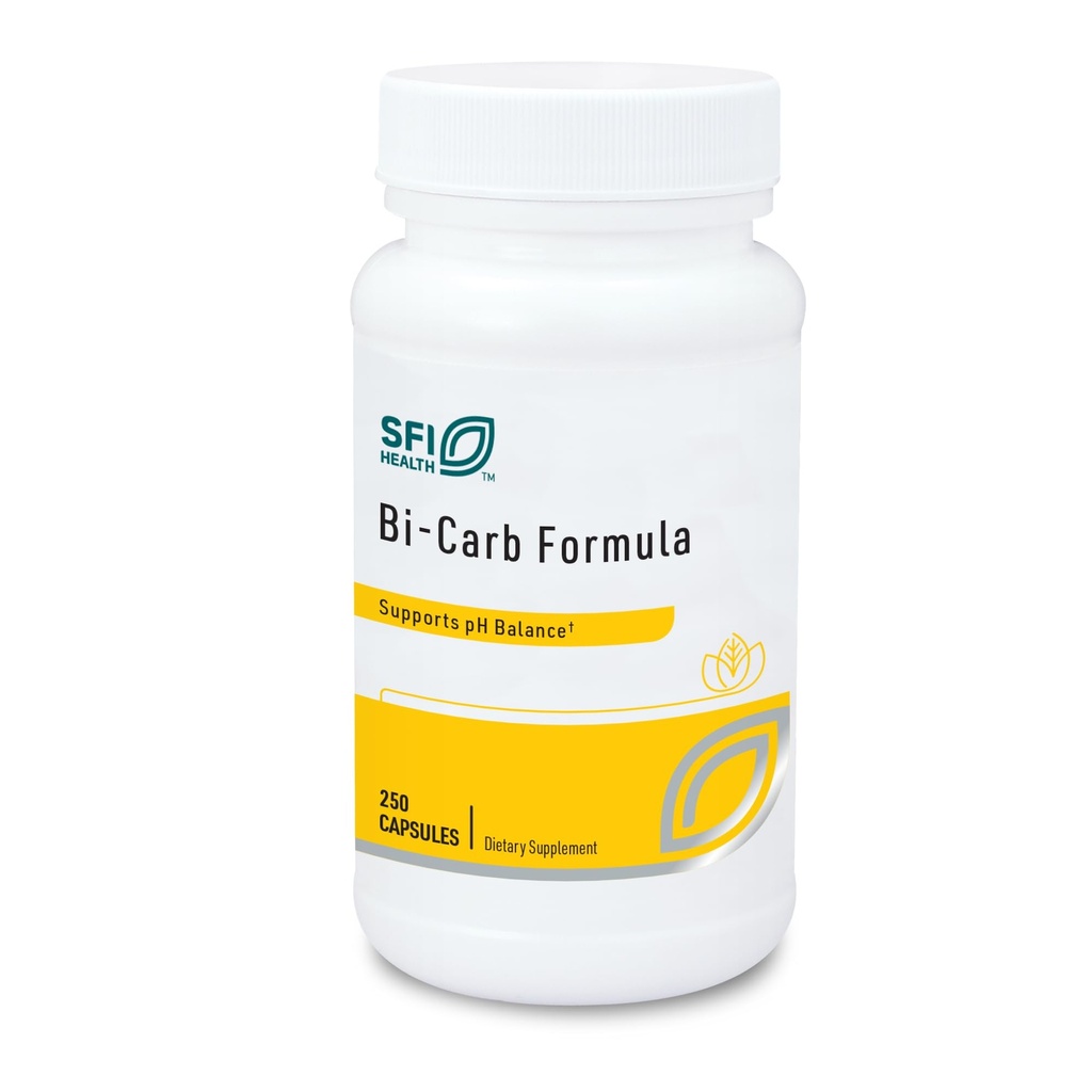 SFI Health Sodium Bicarbonate & Potassium Bcarbonate תוסף - Key Components לעזור לשמור על pH בריא (Acid / Base) Balance - תמיכה במעי Gastro - B-Carb Formula (250 קפסולות)