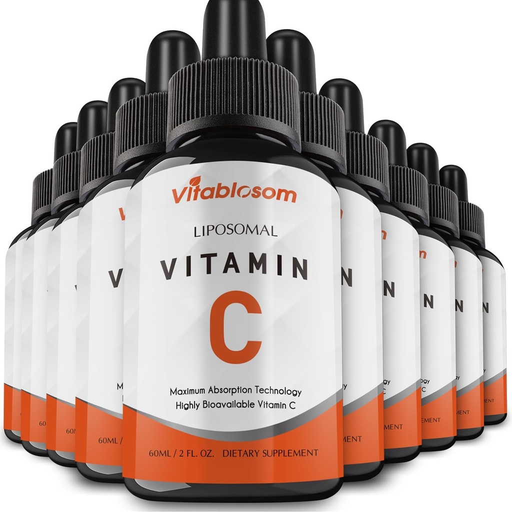 ויטמין C 2000 מ"ג נוזלי למבוגרים, High Absorption VIT C, Maximize ויטמין C, Good for Immune System & Antioxidant, 60ML (10 בקבוקים)