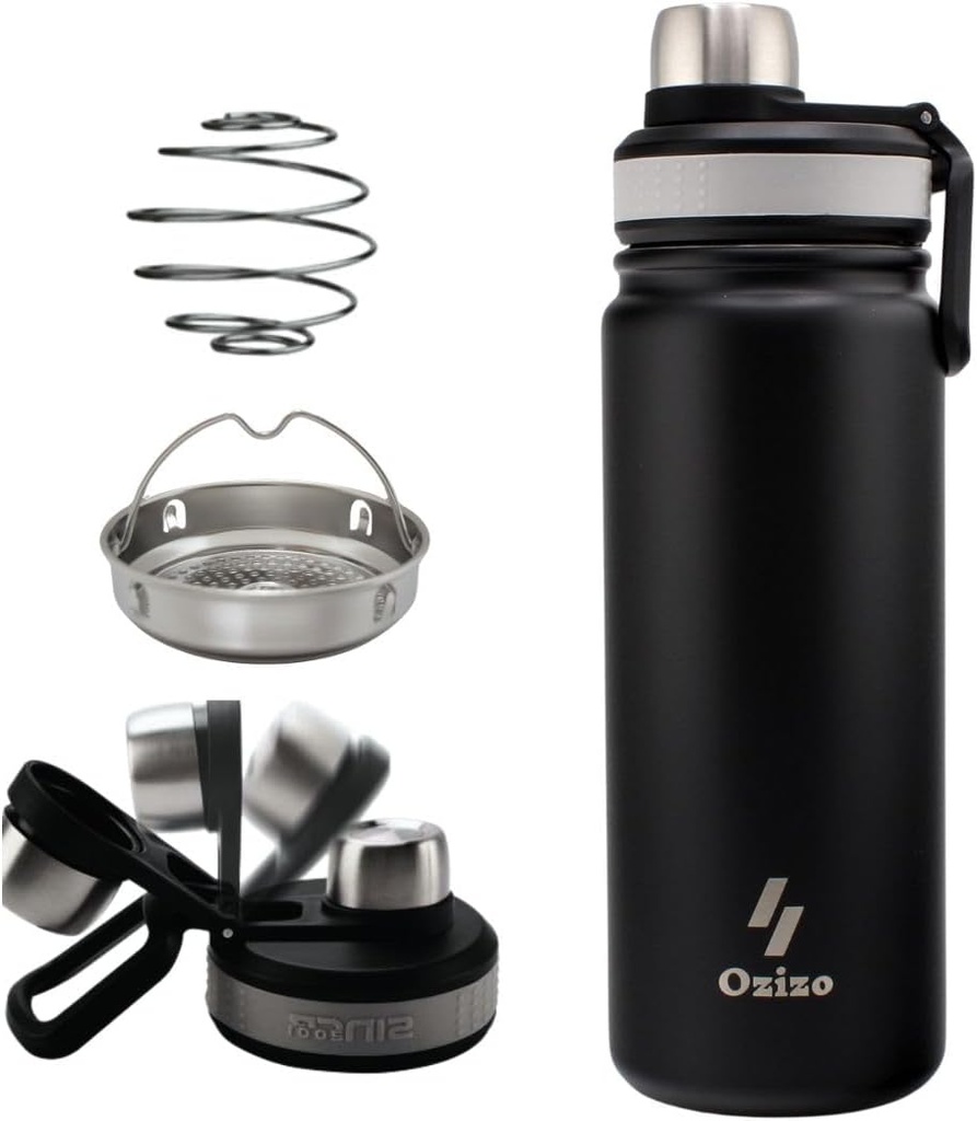 Ozizo 22 oz Stainless Steel חלבון Shaker עם מסנן ומיקסינג כדור