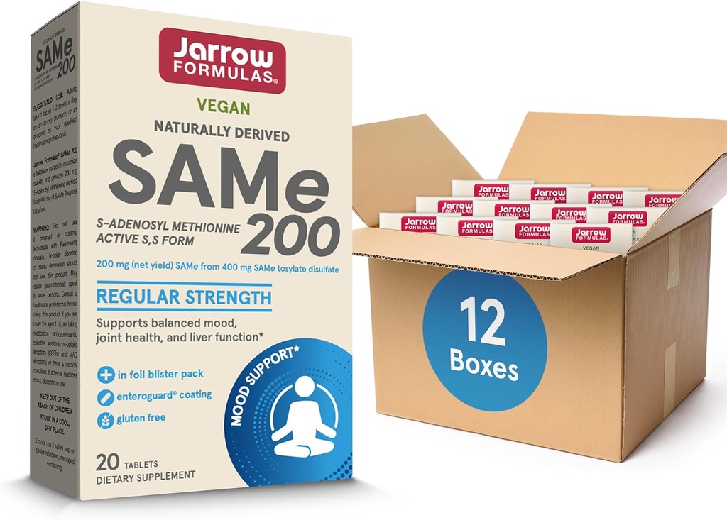 Jarrow Formulas אותו 200 מ"ג, תומך בריאות משותפת, הפונקציה Liver, Brain Metabolism, 20 טבליות, עד 20 יום אספקה (pack of 12)