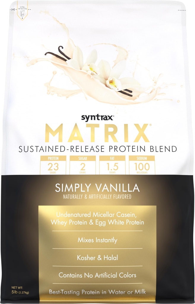 מטריקס תזונה סינתטי - Sustained-Release, פשוט Vanilla 5 lbs. Real Vanilla Bean Specks