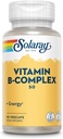 SOLAרי ויטמין B Complex 50 מ"ג - ויטמין אנרגיה סלולרי - metabolism ותמיכה בריאות עצבית עם ויטמין B12, ויטמין B1, B6, Niacin, Folic Acid, Biotin ואחרים ויטמין B - טבעוני, 50 VegCaps