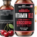HerBIFY ויטמין B12 Methylated Multivitamin תוספי מזון עבור נשים וגברים - ויטמין B12 נוזלי B12 5000 Mcg Methyhydrobalamin - תמיכה באנרגיה ו- Immune Health נוזלי ויטמין 2 Oz