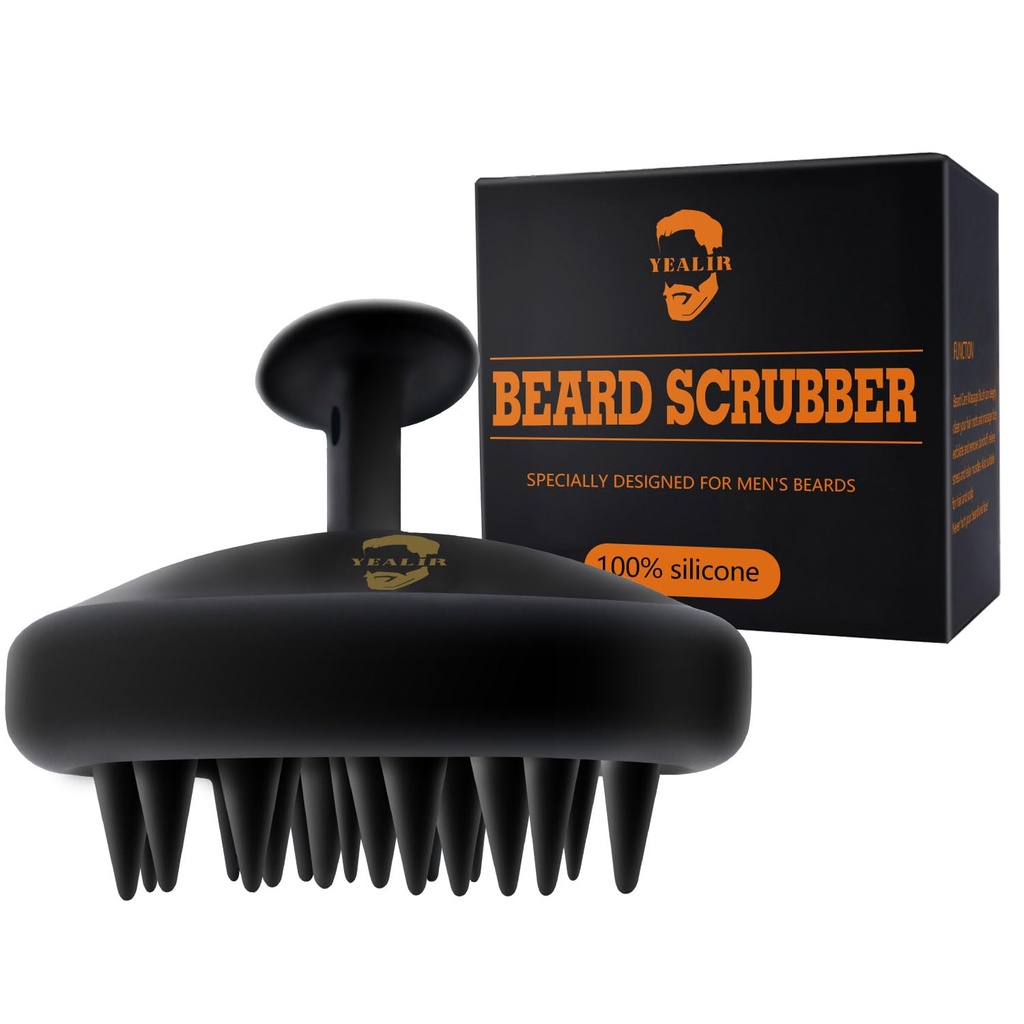 Beard Brush for Men, Silicone Beard Scrubber, Deep Cleans, Hair & Beard Exfoliator Helping Beard Shampoo Better ניקוי the Beard, Good Helper for Beard Oil - אקו & Reusable