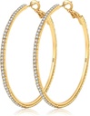 MOROTOLE 14K Gold Rhinestone Hoop אוזנייםrings - אופנה Thin Big Hoops, Hypoallergenic, 20/30/40/50/60/70mm