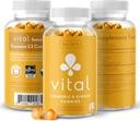 WellPath Vital Turmeric Gummies + ג'ינג'ר - תוסף תמיכה משותף Curcumin, Turmeric Curcumin C3 Complex, Tasty Alternative to קפסולות, Turmeric & ג'ינג'ר שורש, טרופי פלמור צ'יפס, טבעוני, 60 Ctttttttic Curcumin Cttttttic Ct סטייל אלטרנטיבי לקפסולות,