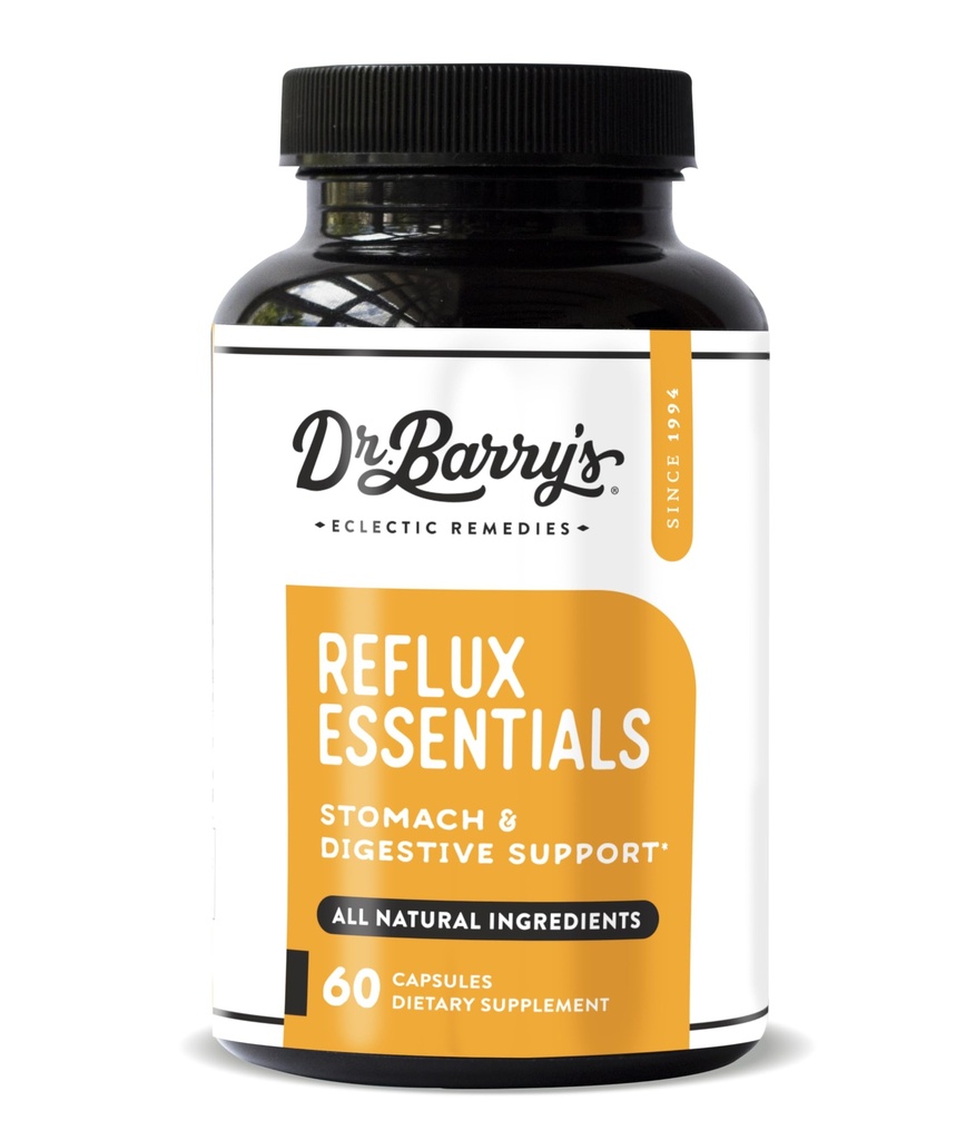 Dr. Barry's Reflux Essentials - תמיכה טבעית לבריאות העיכול והגולגולת, 60 קפסולות - 30 יום אספקה (1)