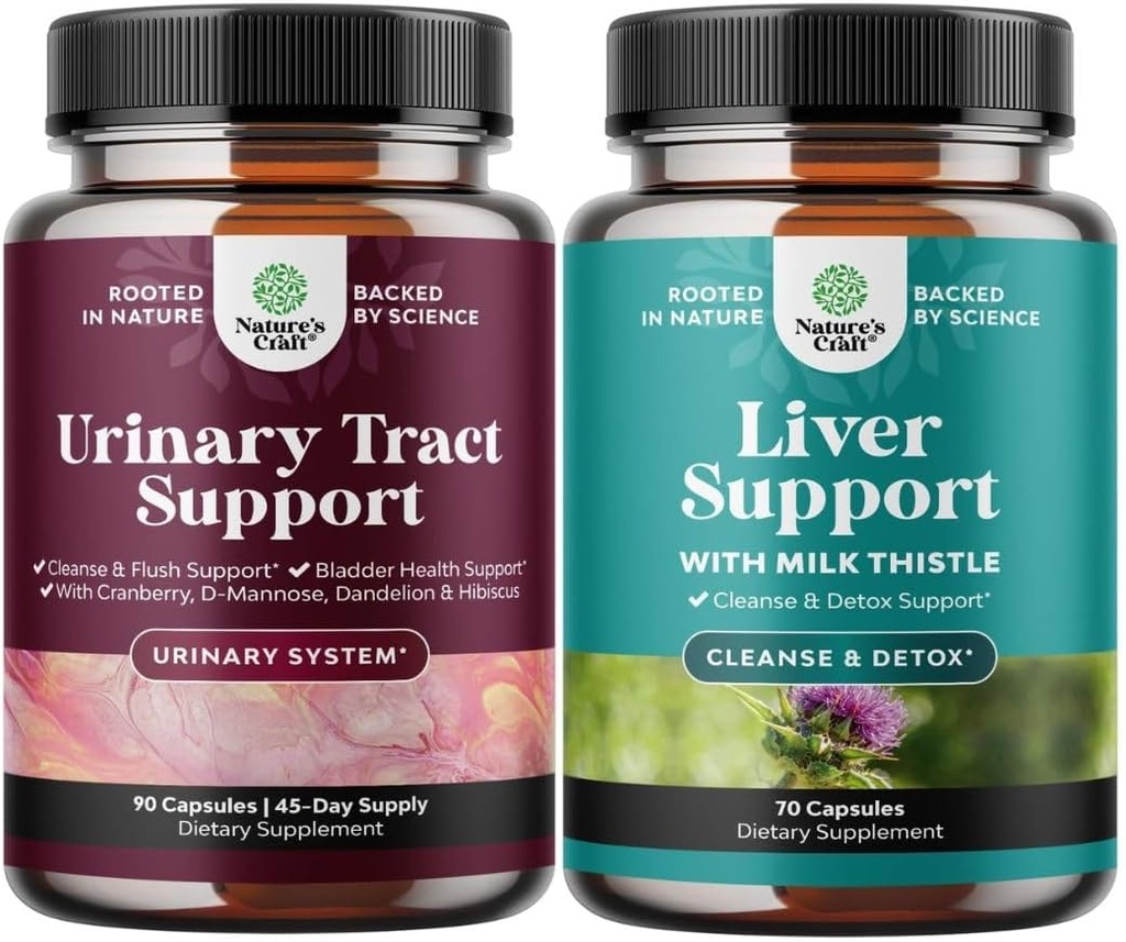 Bundle של D Mannose קפסולות עם אבקת קריין Juice & Dandelion עבור Urinary Tract Health ו Liver תמיכה חלב זהtle תוספי עם Dandelion Root, Choline, Beetroot & Artichoke לחלץ