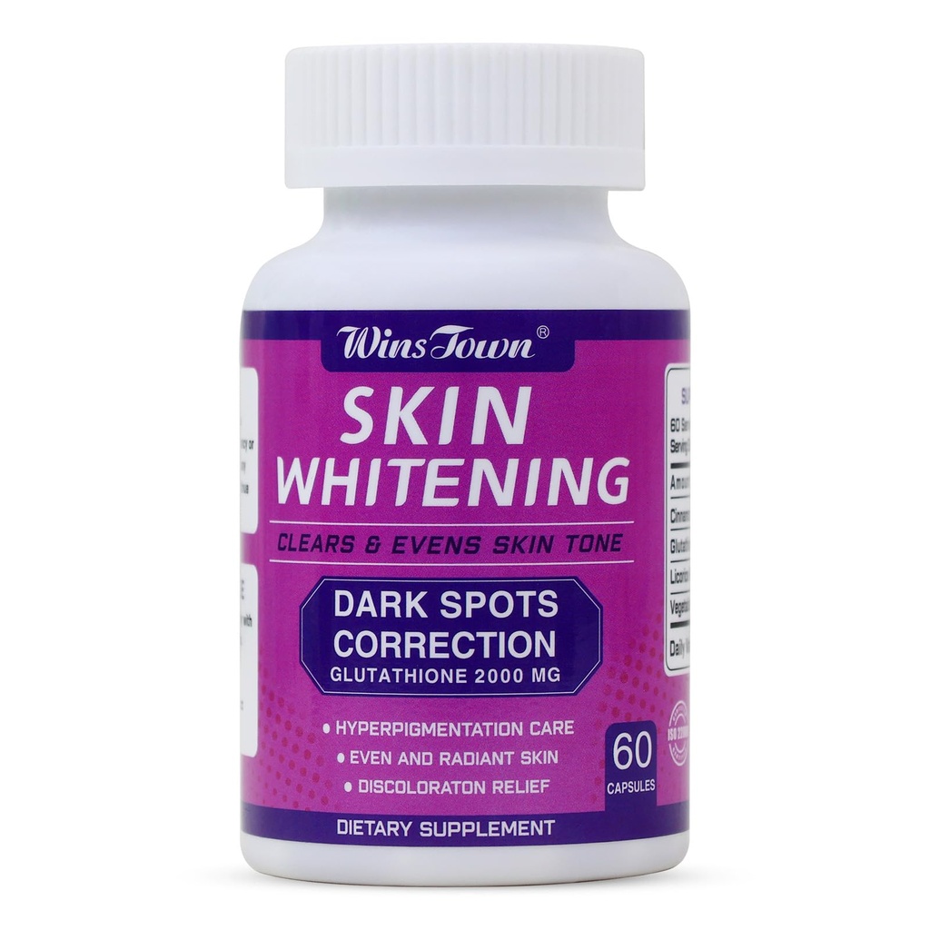 AIHYO Skin Whitening קפסולת, Clears & Evens Skin Tone, Dark Spots תיקון, 60 Count
