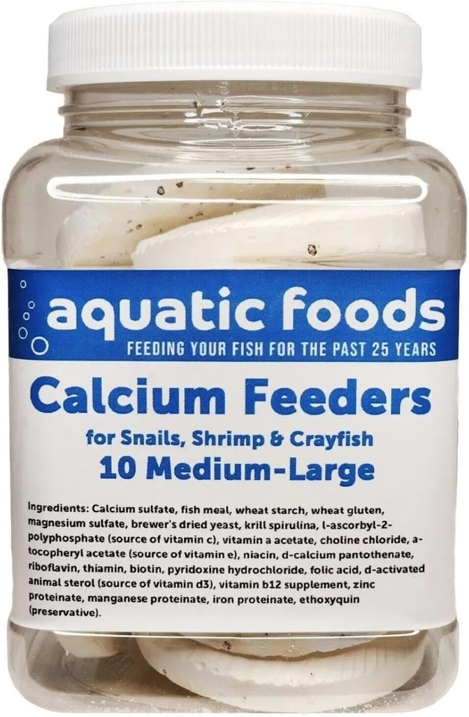 מזון מים Inc. Calcium Feeder Medium-Large Shells. תוספת של Shells עבור שרימפ, Snails, Crabs, Crayfish, Hermit Crabs ואת כל הדגים הטרופיים ...10 הרוזן ג'ארד