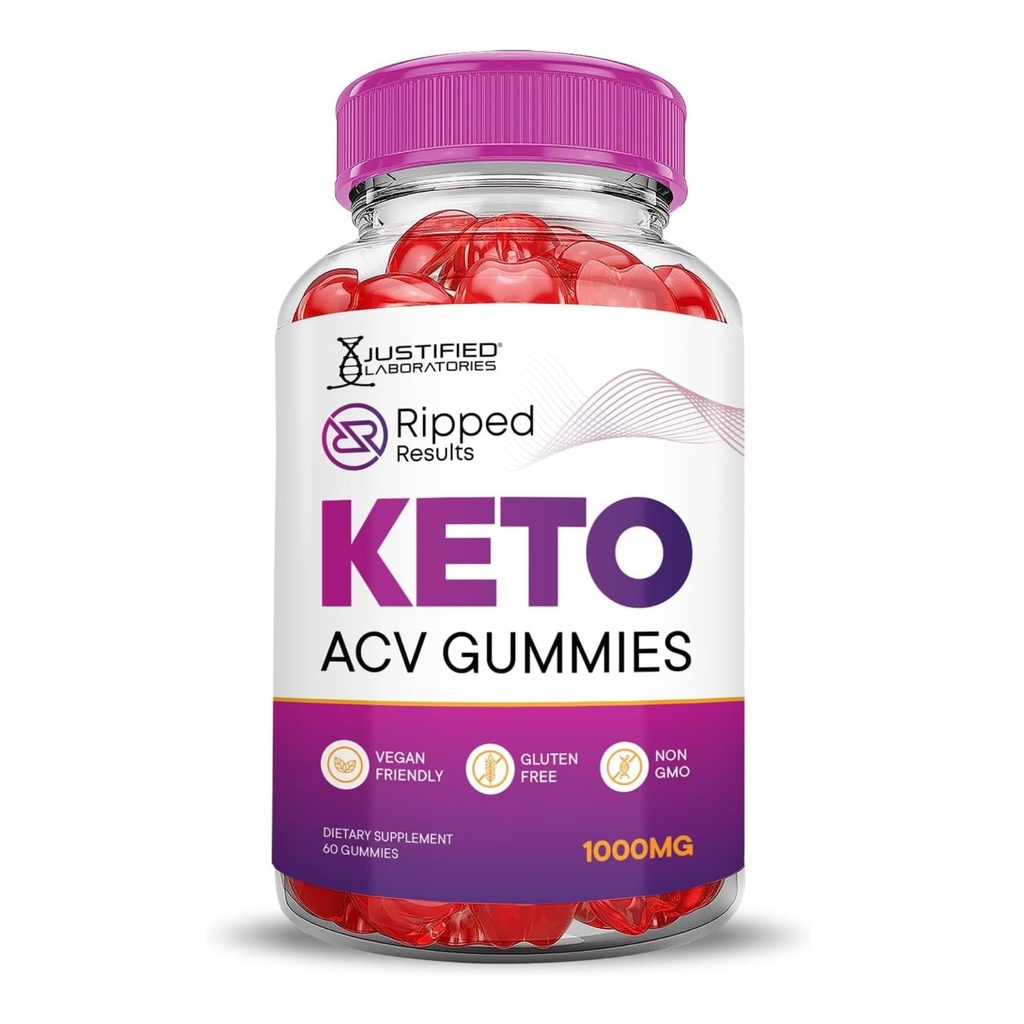 Justified Laboratories Ripped Results Keto ACV Gummies Advanced Formula 1000MG Ripped Results Keto Gummies Apple Cider Vinegar פורמולה עם אבקת מיץ Pomegranate B12 טבעוני non GMO 60mys