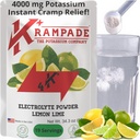 Krampade המקורי לימון Lime 4K, 4000 מ"ג Potassium מיידי Cramp הקלה אבקת משקה אלקטרוליטית | מיועד לאתלטים ו Crampers | 19 - משרת Resealable Pouch