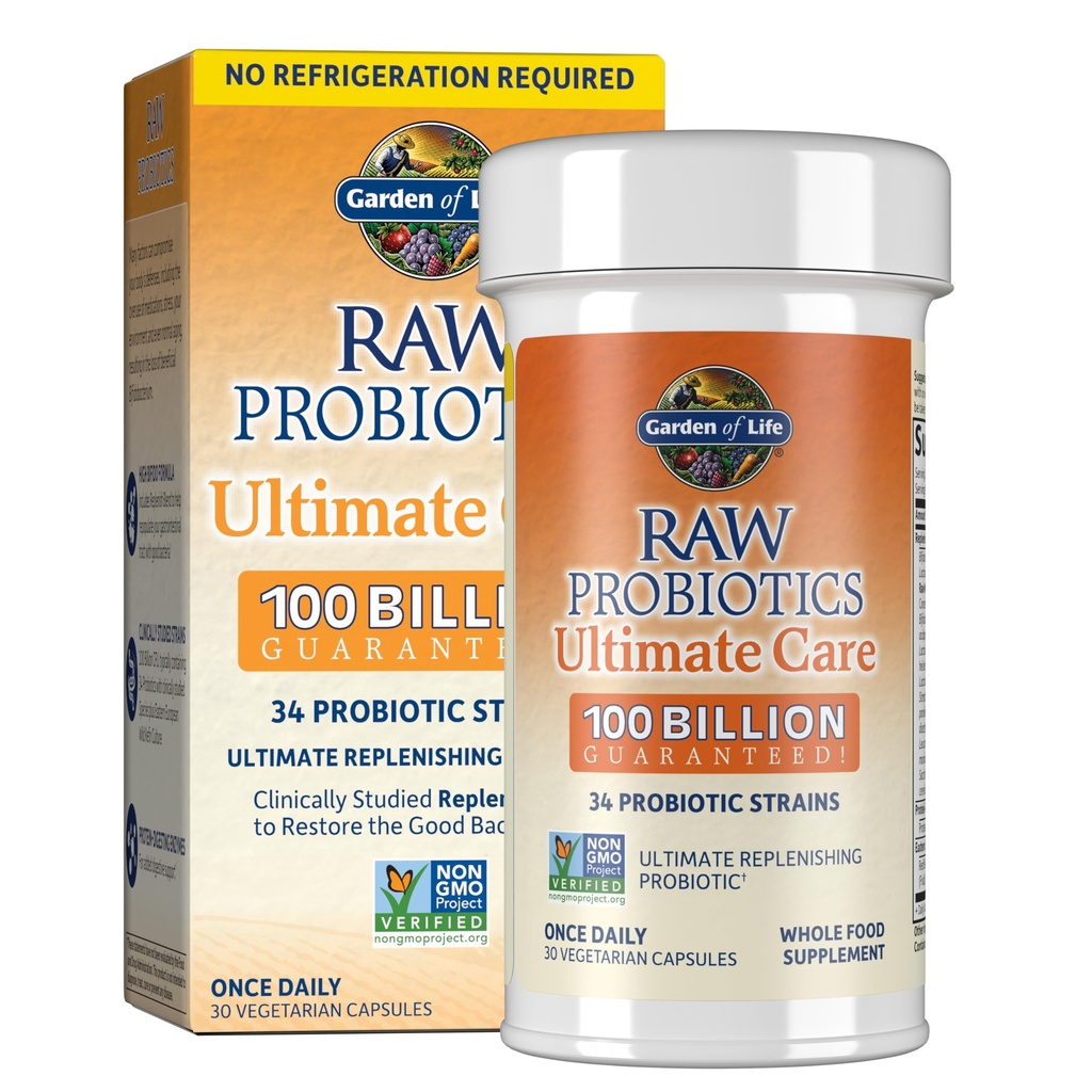 גן של חיים רול פרוביוטיקה לנשים וגברים עם Enzyive Enzymes, 100 מיליארד CFU, קלינית למד סטרינס, Shelf Stable, 30 קפסולות