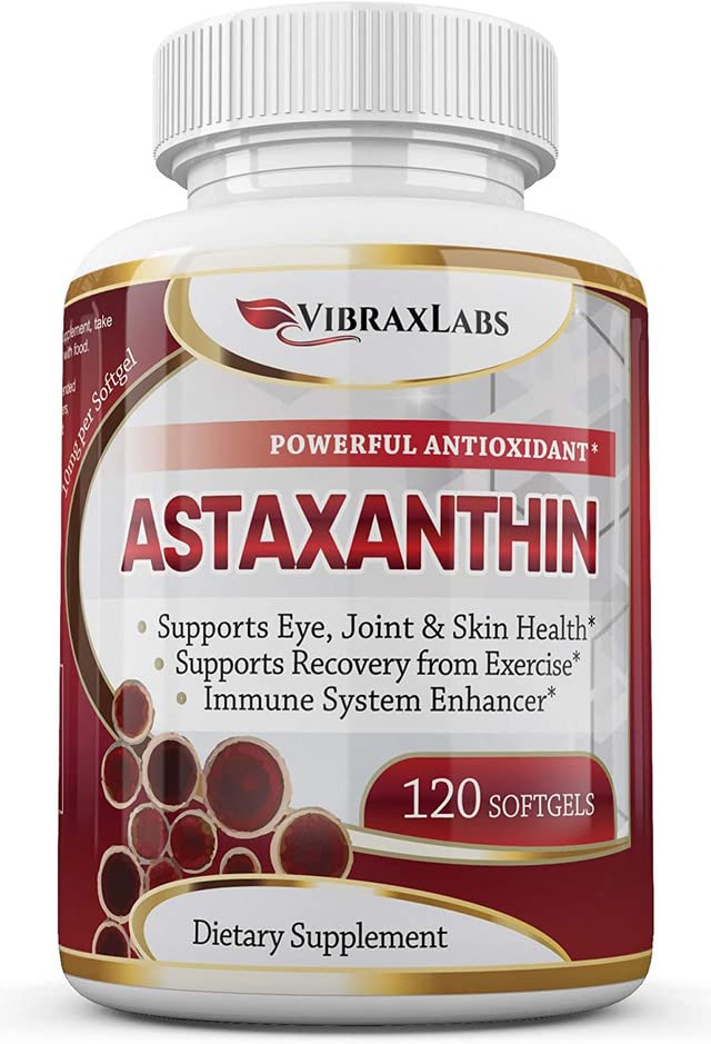 Astaxanthin 10mg / Best Pure Antioxidant מ Microalgae, Helps Skin Care & Eye, Arthritic Joints, Aging בריא, Boosting אנרגיה, 120 Non-GMO Softgels - Premium Astaxanthins