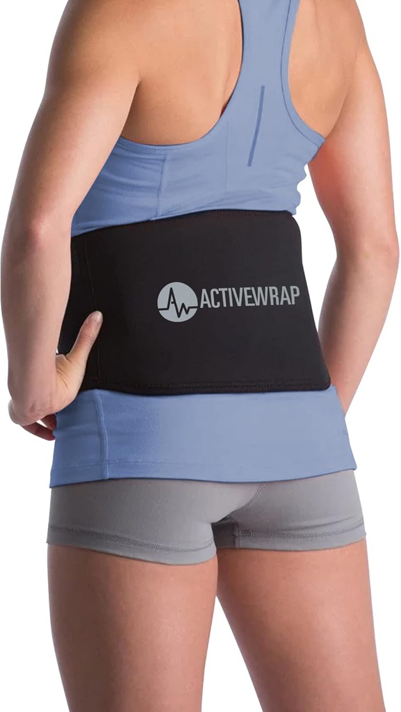 ActiveWrap - Back Ice Pack for Back Pain, Swelling, Sprain, Spasm, Stiffness ועוד, Reusable Ice Pack for Injuries with Compression, Use for Hot and Cold Therapy, Small/Mediumumumine