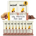 שלח Bars Plant-based fat Bars, עם ירוק (Peanut Cacao Crunch, 8 Bars) - רק רכיבים אמיתיים, Zero הוסיף סוכר, Gluten-Free, ללא חלב