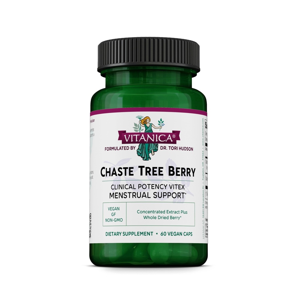 Vitanica Chaste עץ ברי לחלץ, Vitex Chasteberry תוסף עבור נשים, איזון הורמונים ותמיכה מחזור מניפסט, non-GMO, טבעוני, 2 חודשים אספקה, 60 קפסולות