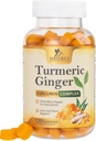 Turmeric Curcumin תוסף חניכיים - 95% Curcuminoids עם Turmeric & הג'ינג'ר, Black Pepper for Best Absorption, Nature's Joint Support, Non-GMO, Gluten Free, Tasty Peach Flavor - 120 חניכיים