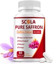 תוספי SCOLA Saffron, Pure 88.5mg Saffron לחלץ נשים וגברים, Boost Energy, תוספים משותפים, טבעוני, non-GMO, 60 קפסולות