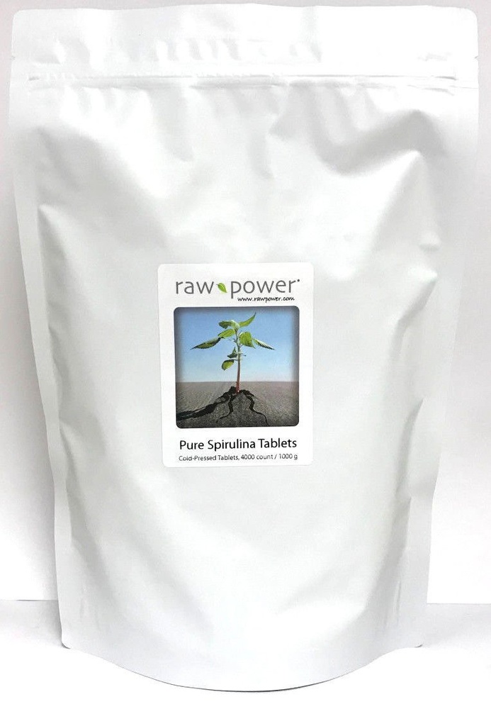 Raw Power Spirulina Cold-Press Tablets Bulk קיללו Bag 4000 טבליות 1000g Total Organics
