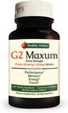 הרגלים בריאים G2 Maxum תוספת כוח Panax גינזנג פלוס גינקו בילובה בלגן לתמוך אנרגיה ותפקוד קוגניטיבי 60 Veg כמוסות בקבוק