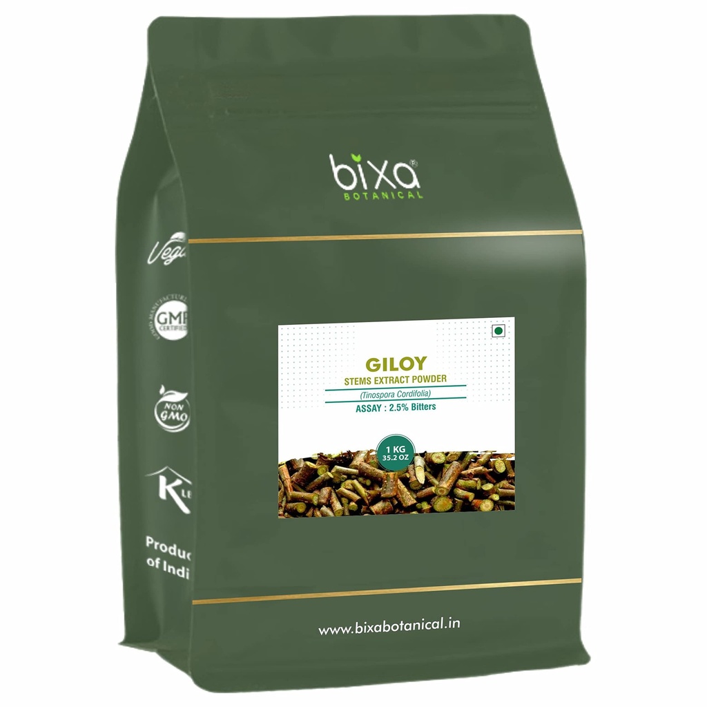 bixa BOTANICAL GILOY (GUDUCHI/TINOSPORA CORDIFOLIA) תמצית יבשה - 2.5% Bitterness by GRAVIME Travel (1KG (Pack of 1))