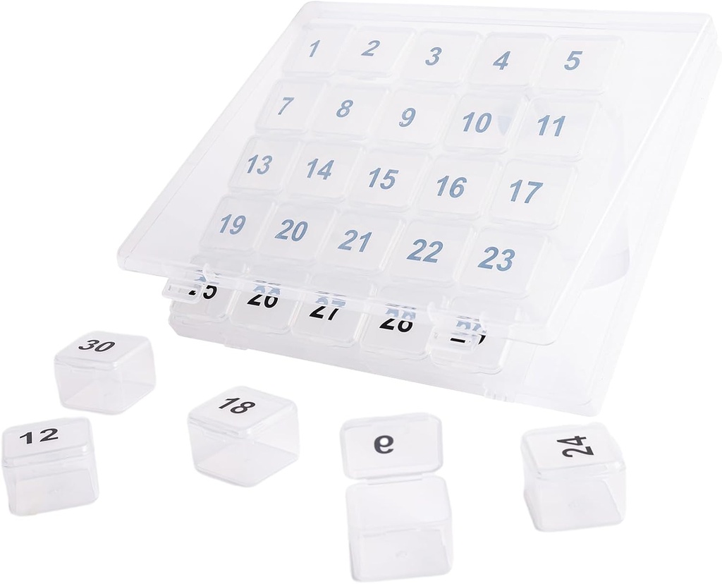30 יום גלולות מארגנת, Portable Pill Squeeze כדי לפתוח, גדול פעם יום עבור נסיעות, חודשי עבור ויטמינים, תרופות, תוספי מזון (Clear)