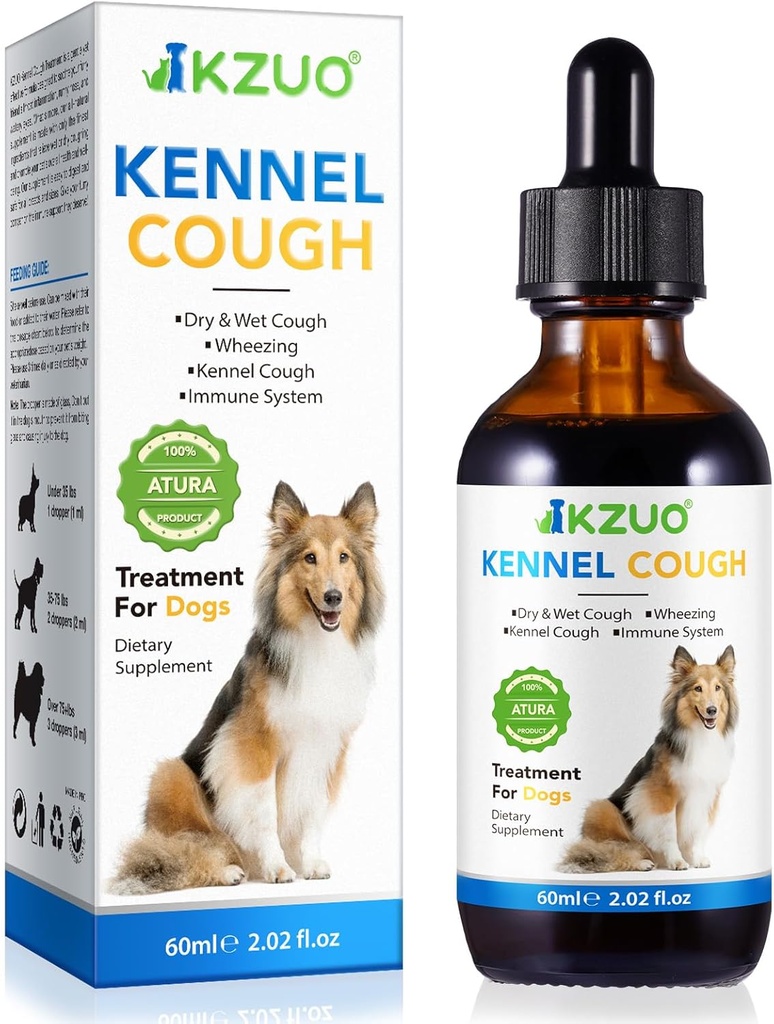 כלב Cough Treatment - Kennel Cough טיפות לכלבים, 100% תוספת טבעית לכלבים, Allergy הקלה תוספת לכלבים, Herbal טיפות עבור כל Breeds & Sizes
