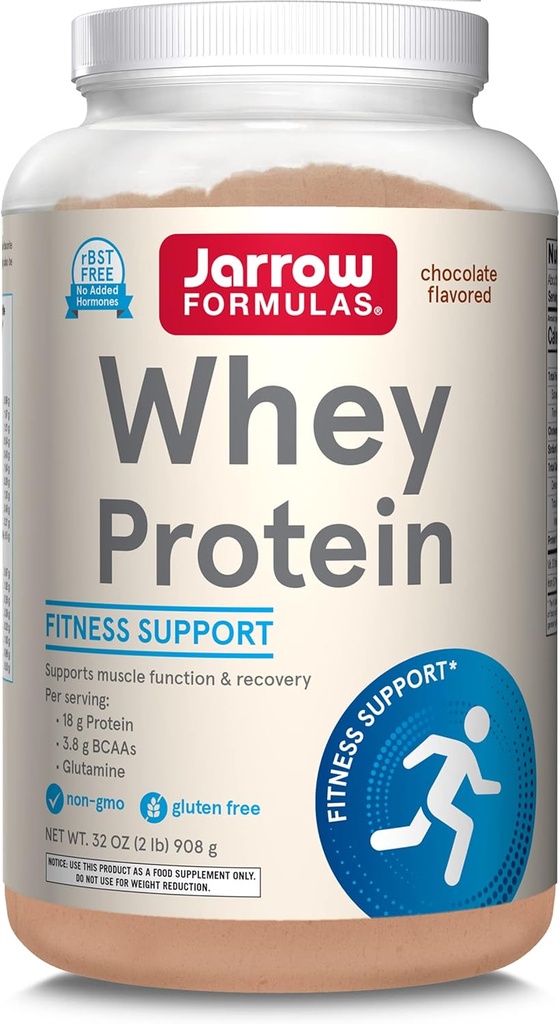 Jarrow Formulas Whey חלבון, שוקולד - 908g אבקת - תומך פיתוח שרירים - גבוה איכות חלבון מקור - עשיר ב BCAAs - Approx. 35 משרתים