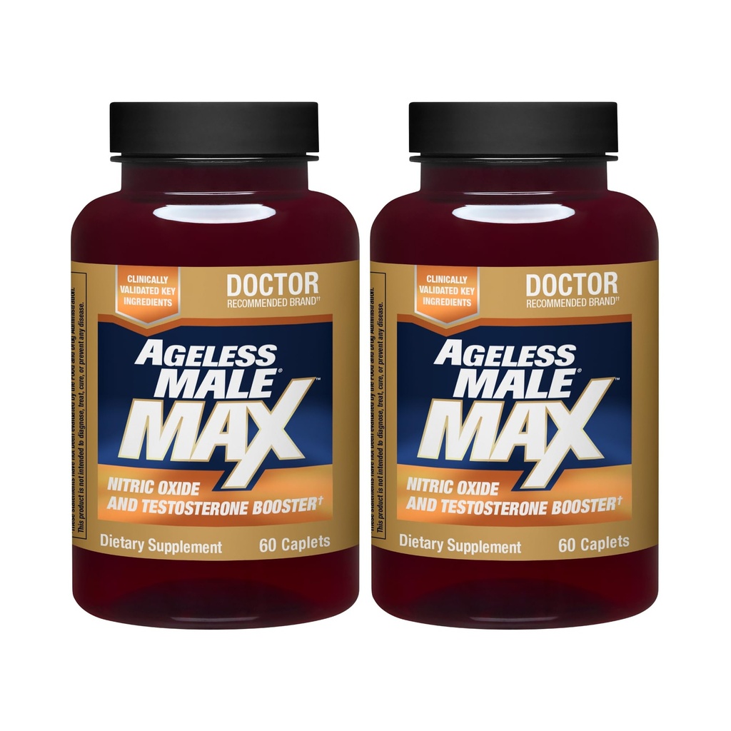Ageless Male Max Total טסטוסטרון Booster תוסף לגברים, 120 קפסולות