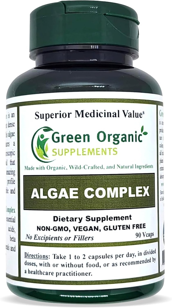 Algae, Fucoidan, Blue Green Algae, Kelp, Bladderwrack, Chlorella, Spirulina, Irish Mosss, Dulse, 90 VCaps, High Absorbable, non-GMO, Gluten-Free (Single)