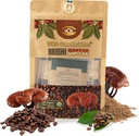 VOS GANOLUCIDUM - 100% קפה רישי אורגני, 2 ב 1 Reishi Mushroom עם קפה, 5 Sachets, Great Tasting, Mushroom, תמיכה בתוסף אנרגיה ותחמושת (0.7 oz כל אחד)