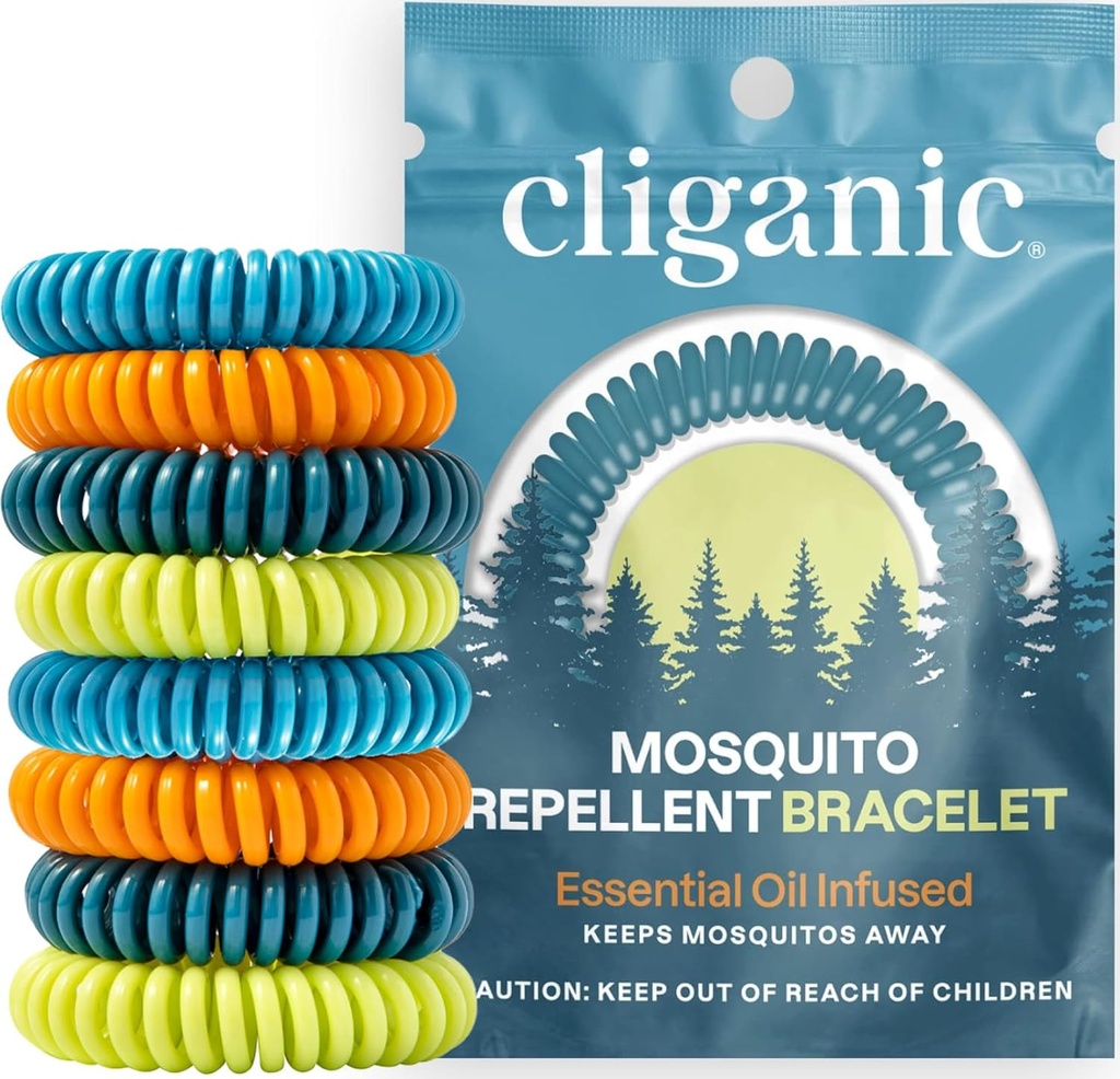 20 Pack Mosquito Repellent Bracelets for Adults & Kids - Natural DEET-Free Bands, Individually Wrappeded