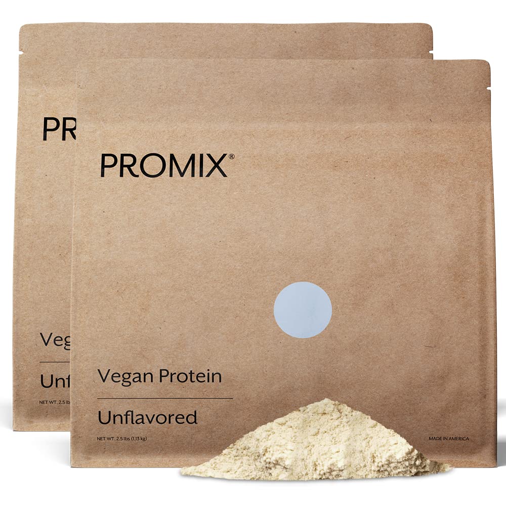 ProMix Nutrition Plant-מבוסס אבקת חלבון טבעונית, Unflavored - חלבון ווויטמין B-12 - post Workout Fitness & Nutrition Shakes, Smoothies, Baking & Cooking מתכונים - 5 פאונד (Pack of 2)
