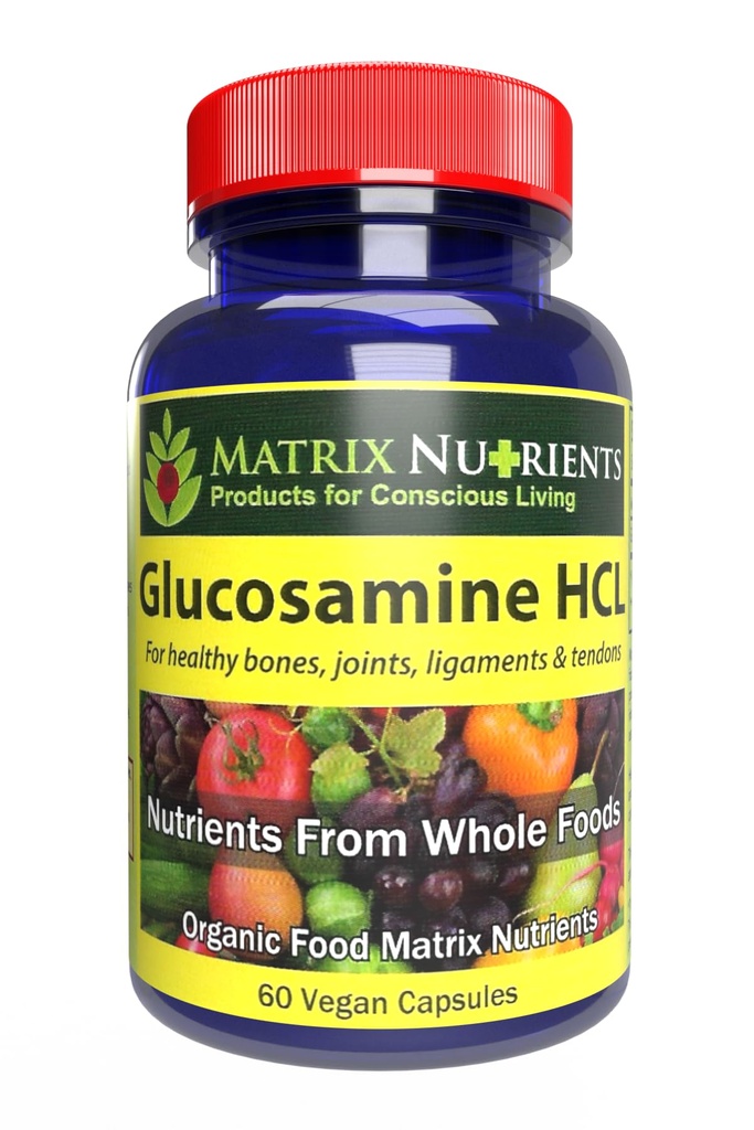 GLUCOSAMINE HCL - חברת Cartilage שמור על מפרקים בריאים, עצמות, ליגות ו Tendons. ירידה בשיעור של עד 98% - קפסולות טבעוניות (60ct)