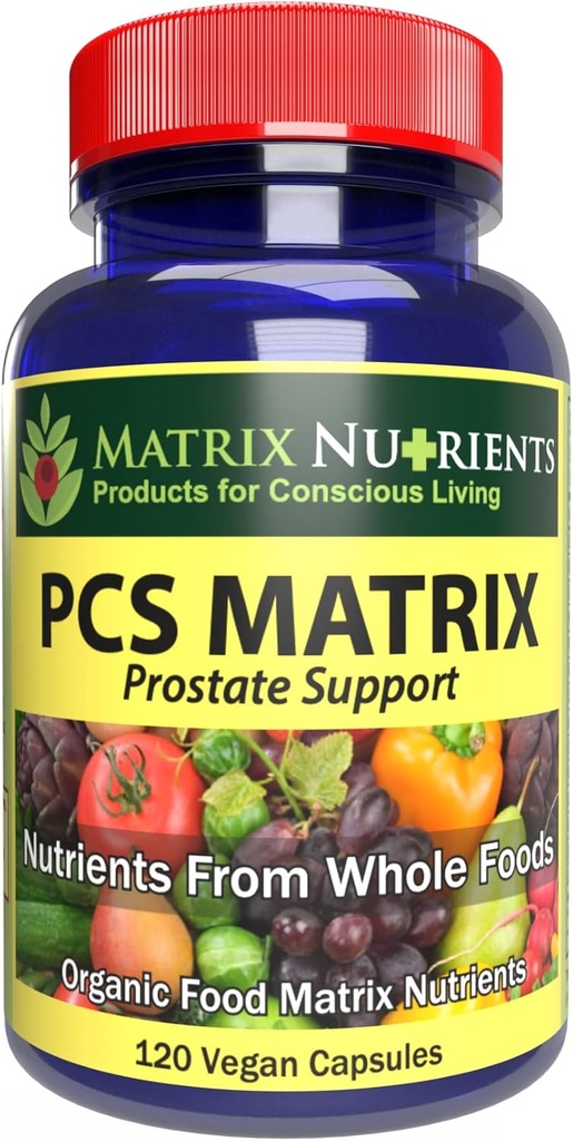 PCS Matrix - נמוך PSA רמות עבור בריאות Prostate - 100% מרכיבים טבעיים: Saw Palmetto, רבדוזיה, Scute, Plantago Focium, Chrysantaomum, Ganoderma, Lotus Seed - קפסולות טבעוניות (120ct)