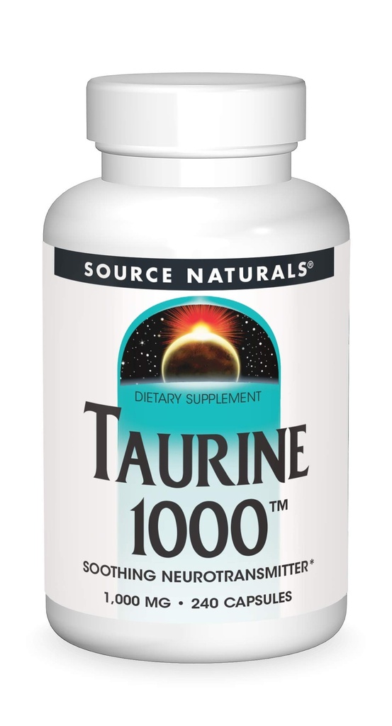 מקור טבעי טאורין, Soothing Neurotransmitter*, 1000 מ"ג - 240 קפסולות
