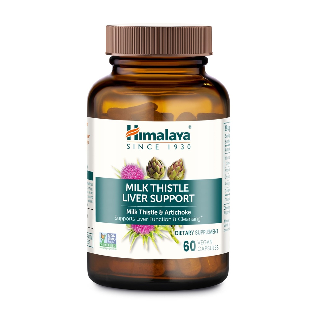 חלב ההימלאיה Thistle Liver Support - עם Chicory, Andrographis, Dandelion, ו Silymarin for Liver ניקויse, Detox and Function - טבעוני, non-GMO, Gluten Free, 350 מ"ג, 60 קפסולות