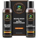 XIKEZAN Beard Wash & Beard Conditioner Natural Softener Set w/Argan & Jo Joba Oils Smooths & Powerens Christmas Stocking Stuffers האב מתנות לגברים
