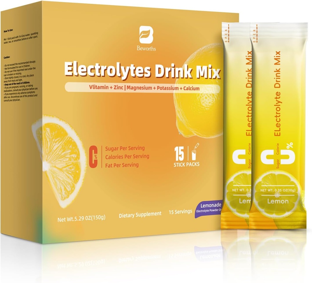 אבקת אלקטרוליטית אבקת Recovery Mix | Sugar-Free Electrolyte אבקת Packets תוספת עם Potassium Zinc & Magnesium עבור הידרה - Keto Electrolytes, non-GMO & Sugar-Free - 15 Stick Stick 15 Stick Stick