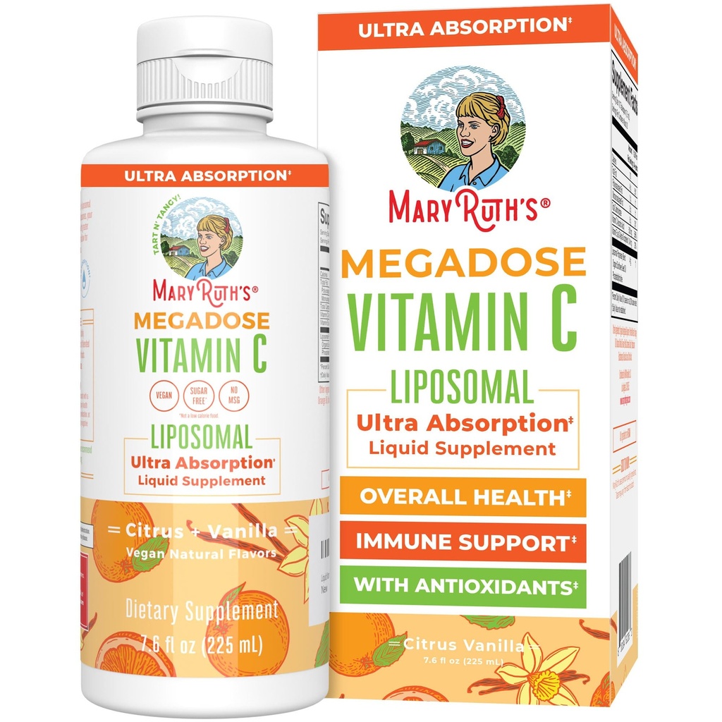 ויטמין C Liposomal של MaryRuth | 500 מ"ג Per Server | Ultra Absorption | Immunity | Antioxidant Support