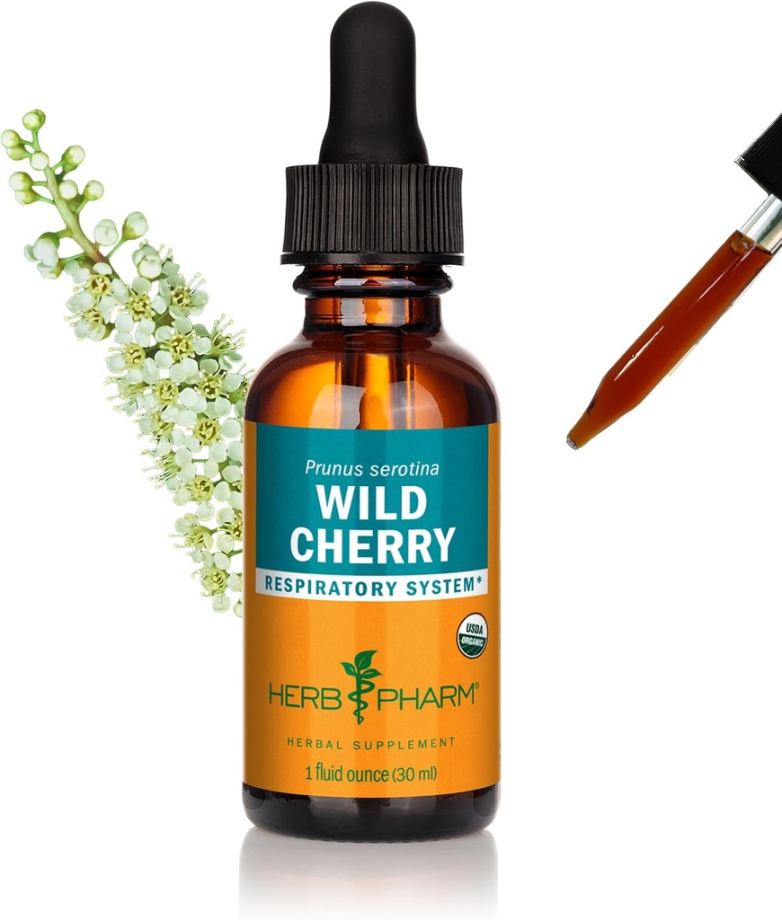Herb Pharm מוסמך אורגני דובדבן Bark נוזל לחלץ תמיכה הנשימה - 1 Ounce (DWCHER01)