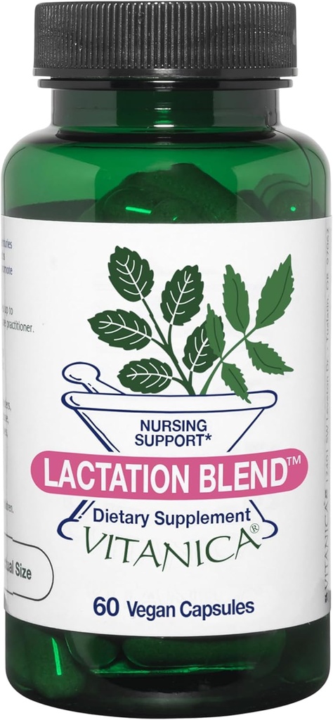 Vitanica Lactation Band, Lactation תוסף, תמיכה בהנקה מגבירה את אספקת החלב השד ו Flow, Oracle Pennel, Milk Thistle, Fenugreek Seed ועוד, Non-GMO, טבעוני, 60 קפסולות