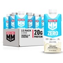 חלב שרירים אפס חלבון שקד, Vanilla Crème, 11 Fl Oz Carton, 12 Pack, 20g חלבון, Zero Sugar, 100 קלוריות, Calcium, ויטמין A, C & D, 4g סיבים, חטיפים אנרגטיים, אריזה מאי Vary,12 (Pack of 1)