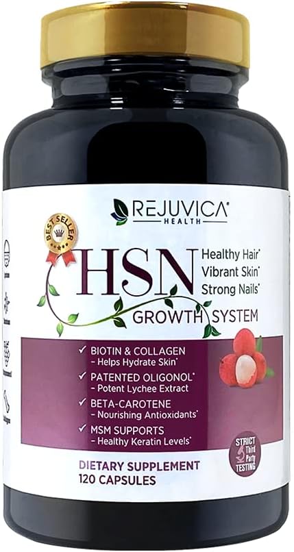 שיער עור וציפורים ויטמינים - HSN System - תומך שיער בריא, עור וציפורים - מתקדם Encapsulated Remedy - פורמולה עם Oligonol, Biotin, Collagen, MSM, Hyaluronic Acid & More