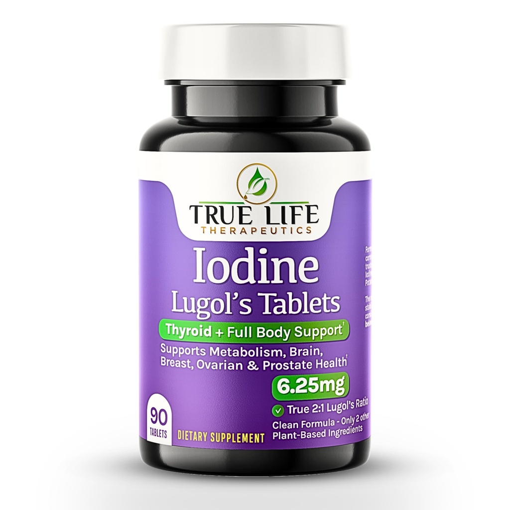 טבליות Iodine של Lugol 6.25mg - Precise-Dose Thyroid & Energy Support - No Harsh נוזל, Stable Potassium Iodide - 90 Ct, Non-GMO, No Preservatives