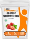 BulkSupplements.com Organic Strawberry אבקה - אבקת פירות אורגני סטרווגים - No Sugar added & Gluten Free, 3g לכל משרת, 1kg (2.2 lbs) (Pack of 1)